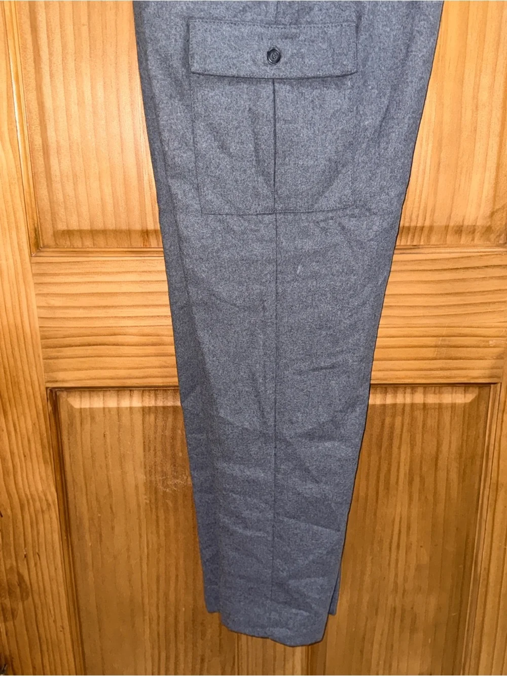NWT Claiborne Men's Charcoal Heather Wool Blend Cargo Dress Pants-34”x32”